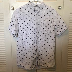 Cactus Man sailboat slim fit button down T-shirt